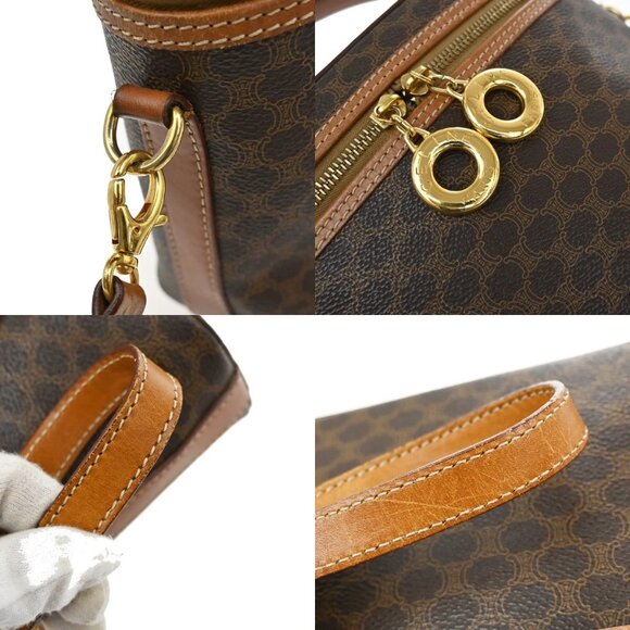CELINE Logo Macadam Circle 2Way Shoulder Hand Bag PVC Leather Brown GHW 69YH773 - Picture 9 of 16